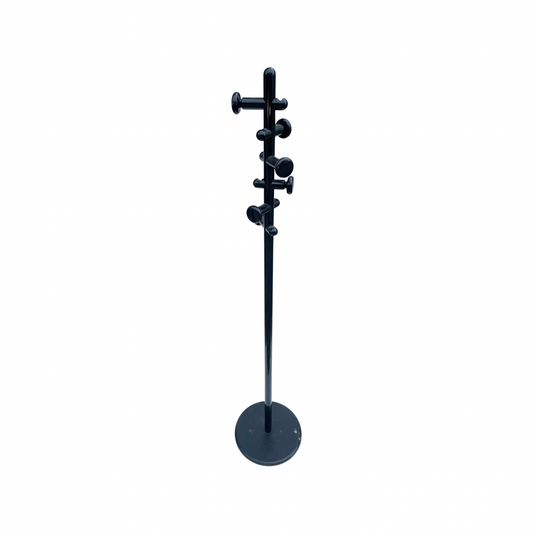 Vintage Kartell Style Post Modern Space Age Atomic Black Plastic Coat Rack