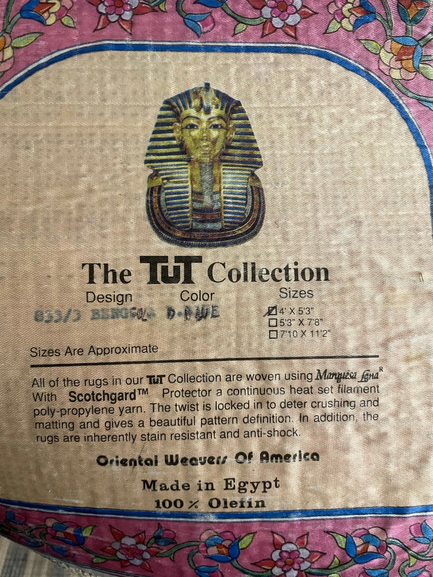 Egyptian Tut Bengola Blue Rug 4x6’