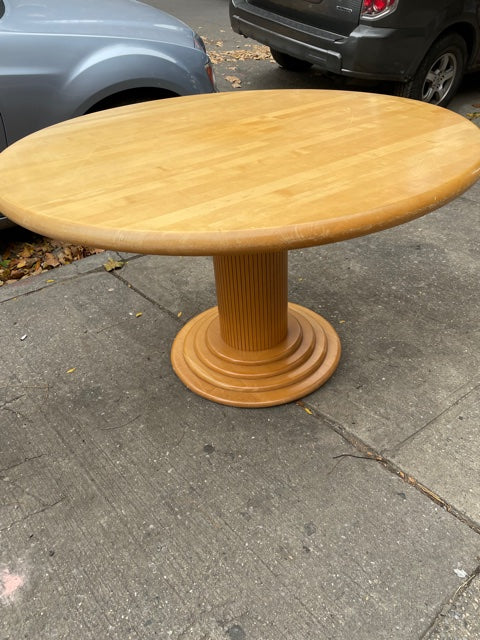 Round Column Wood Dining Table