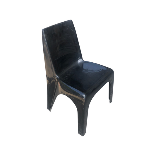 Single Black Plastic Molded Vintage Chair by Marbon