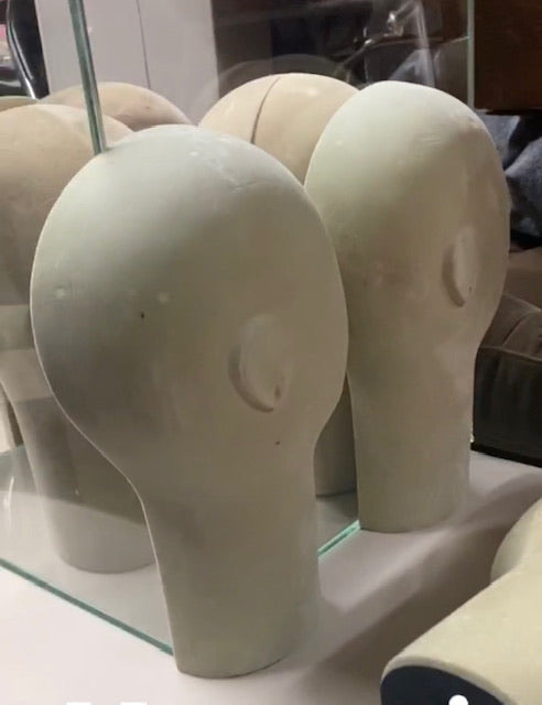 NYC History... Barneys Magnetic Velour Mannequin Head Halves