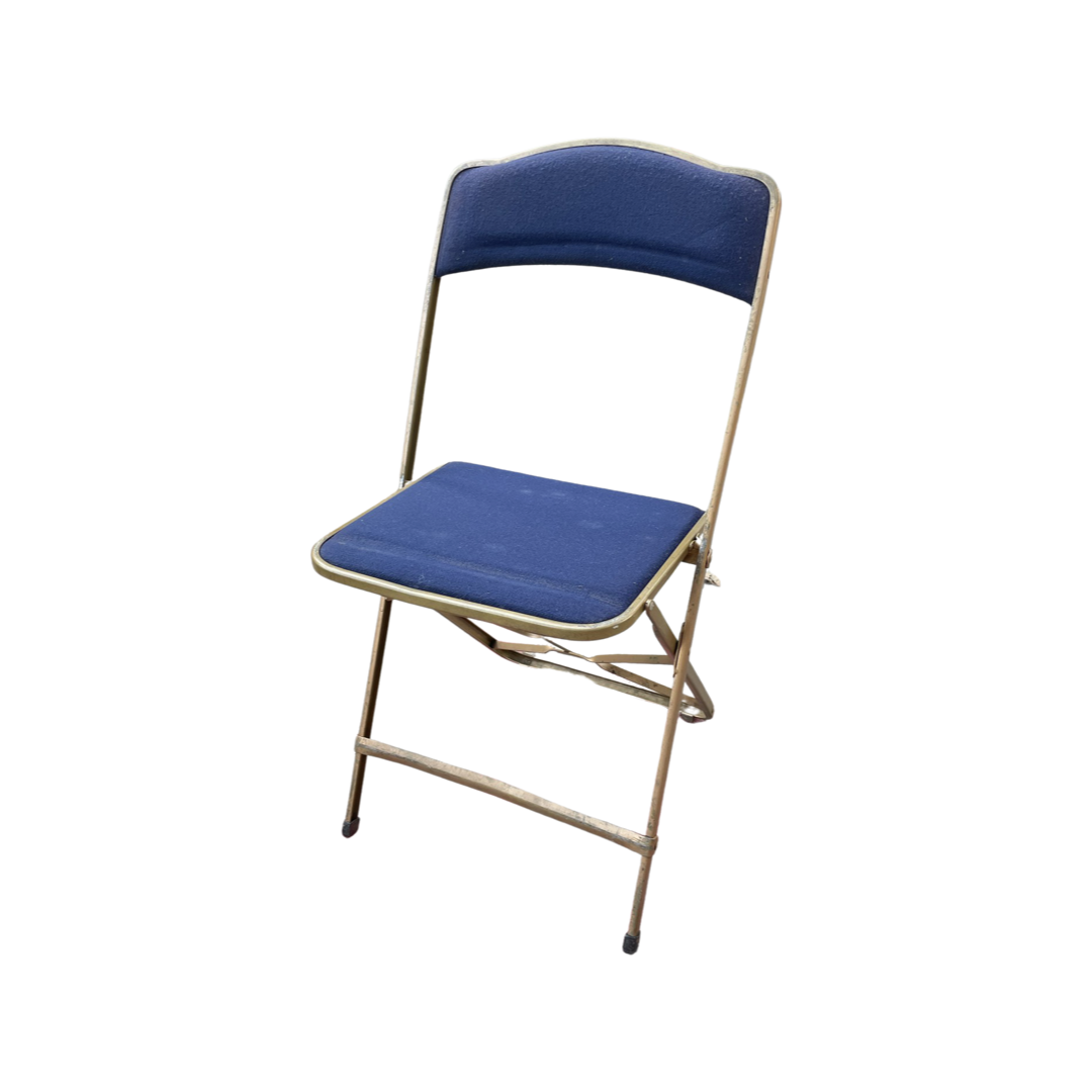 Pairs of Colorful Brass Folding Chairs