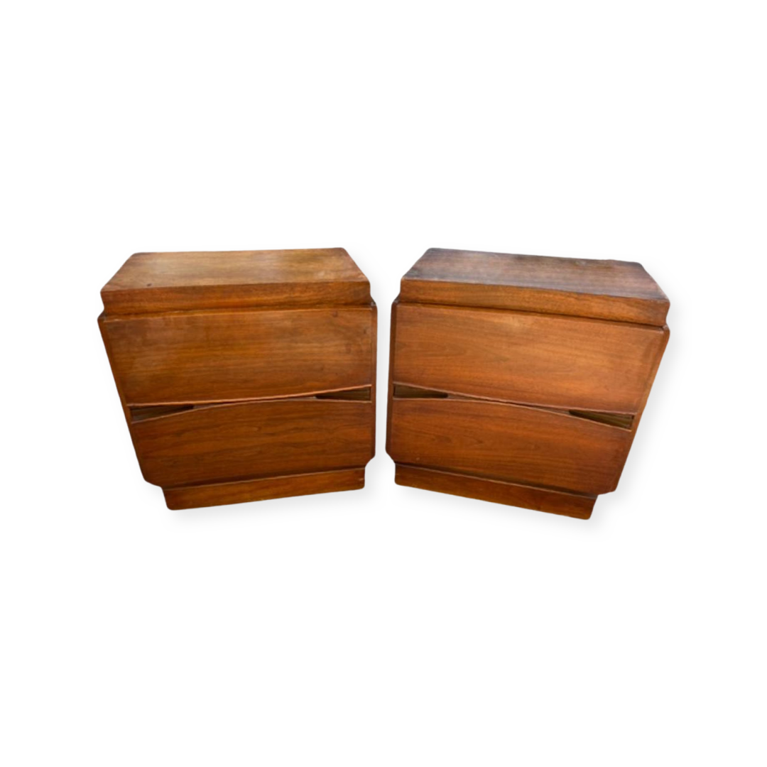 Pair of MCM Rounded Nightside Tables