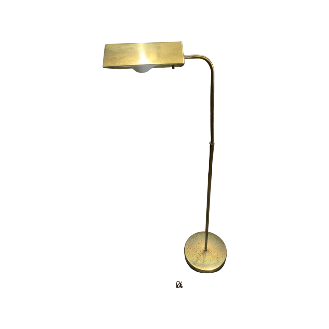 Vintage Brass Pharmacy Floor Lamp MCM