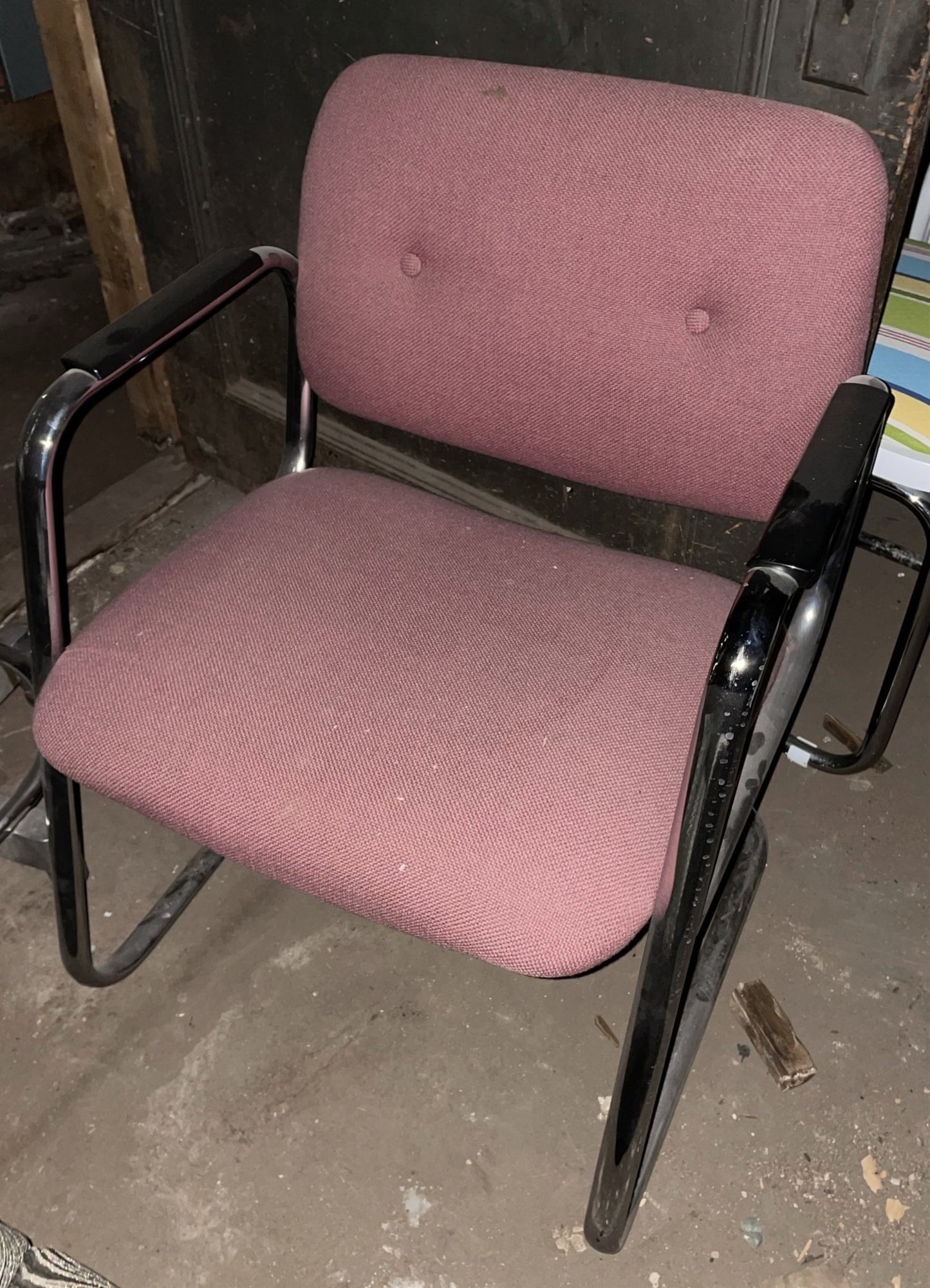 Pink and Black Mid Century Cantilever Desk Chair