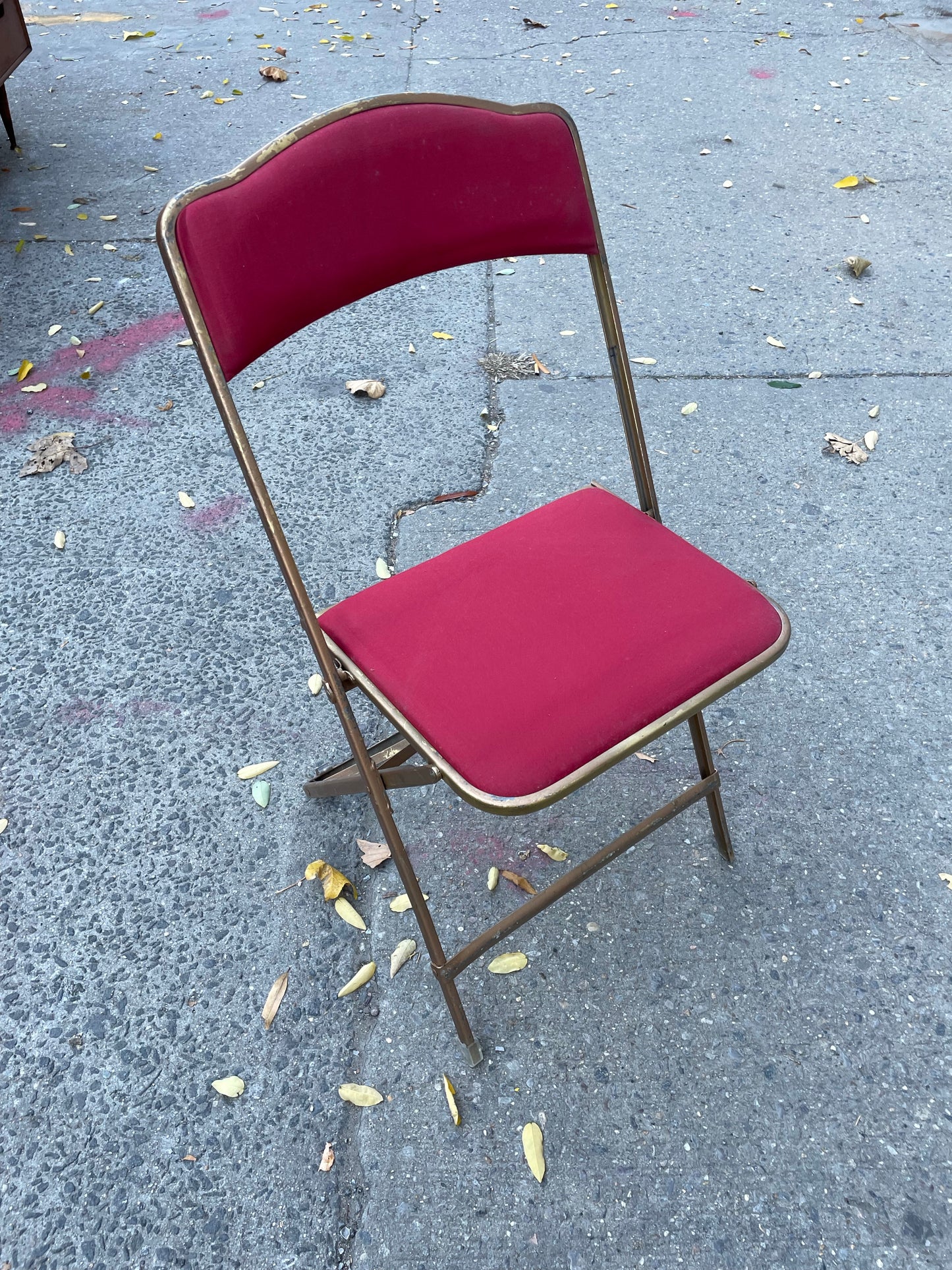 Pairs of Colorful Brass Folding Chairs