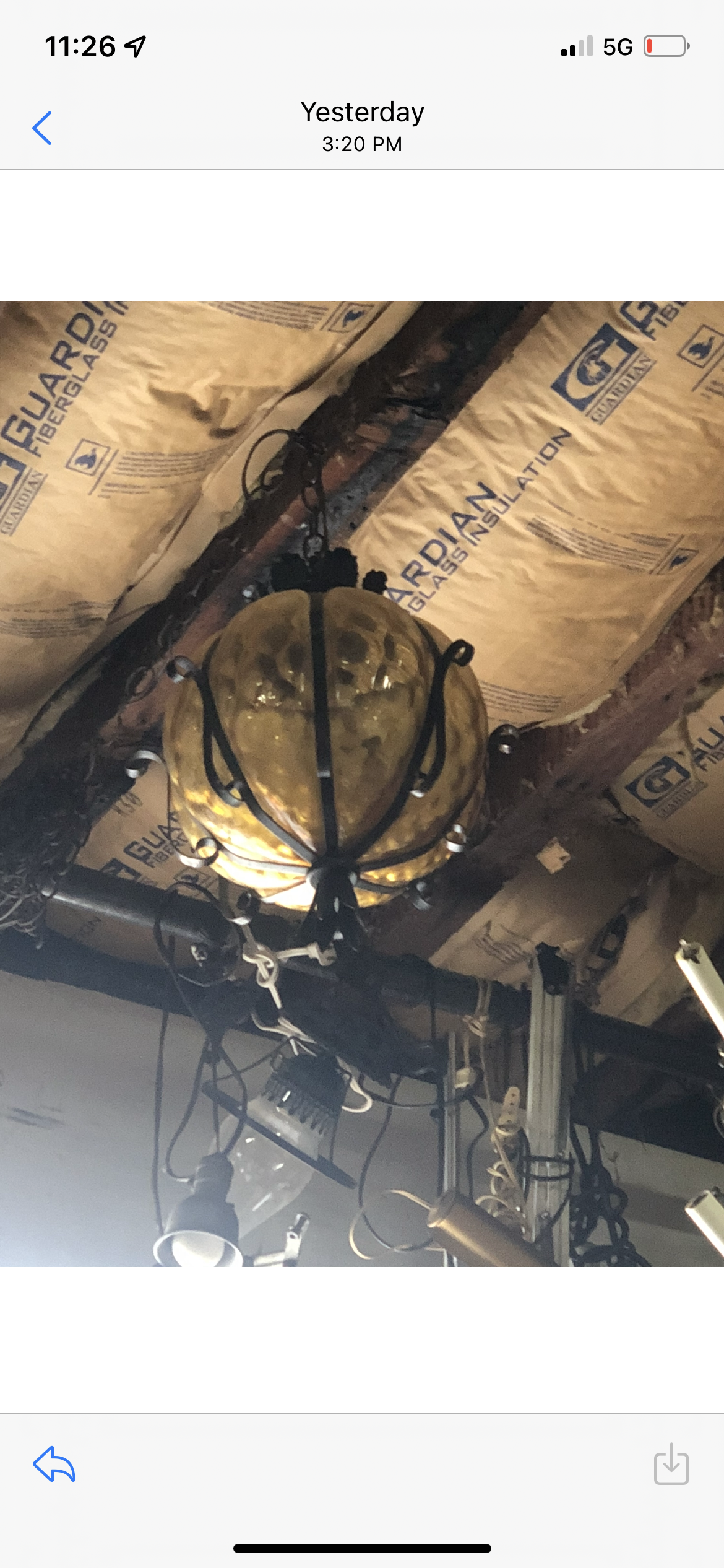 Green and Yellow Glass Ceiling Fixture