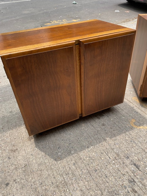 Pair of Drexler Declaration MCM Two Toned Walnut Nightside Cabinets