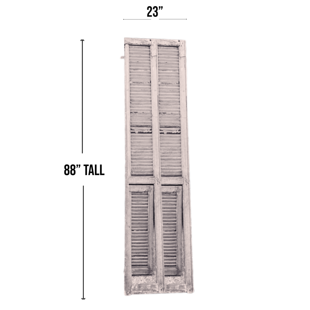 Architectural Ancient Fluted Panel Shutters (Pair Available)