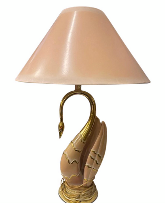 Postmodern Pink Swan Table Lamp by ”Beth Weissman”