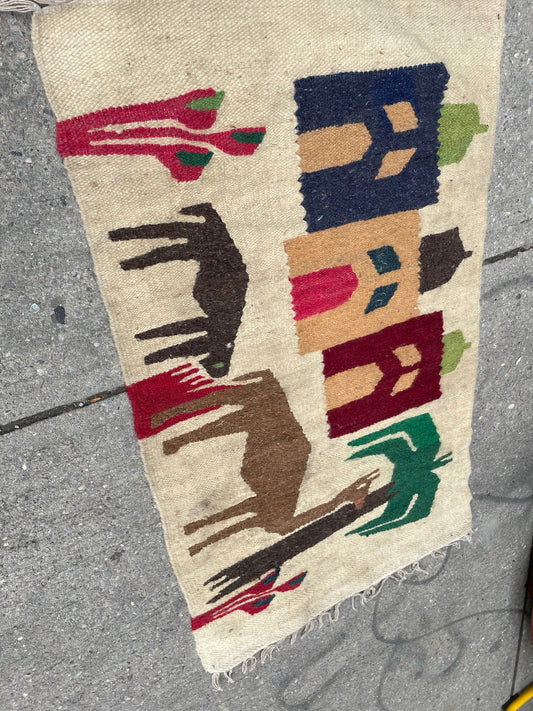 Handmade  Kilim Camel Rug 2x3’