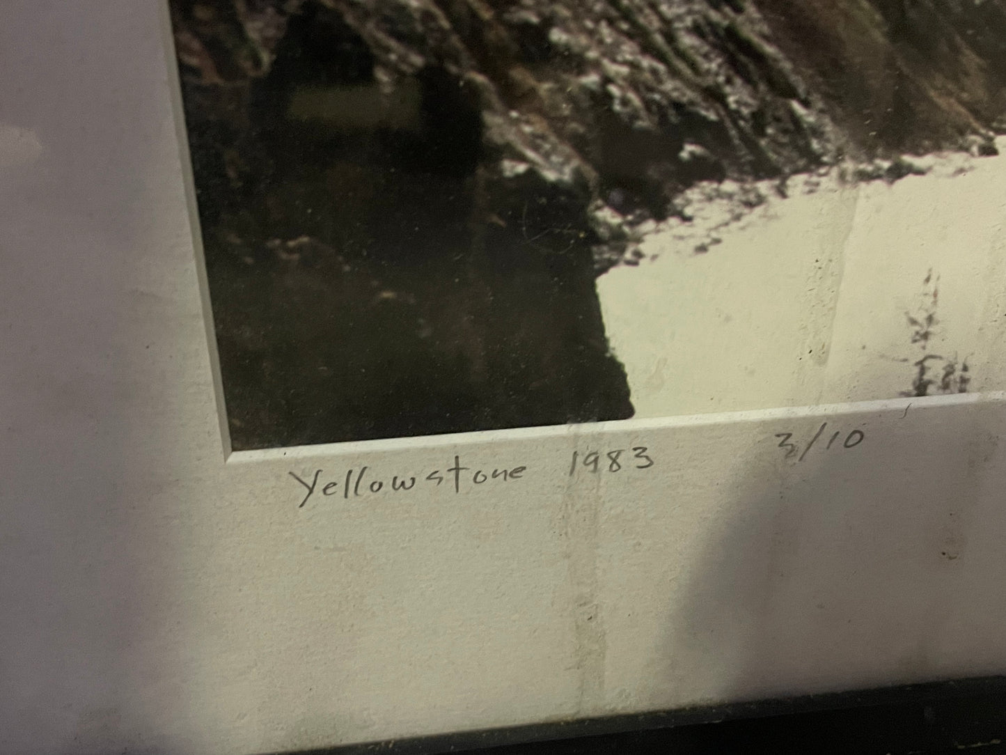 Framed Photograph Of Waterfall in Yellowstone Signed and Numbered 3/10