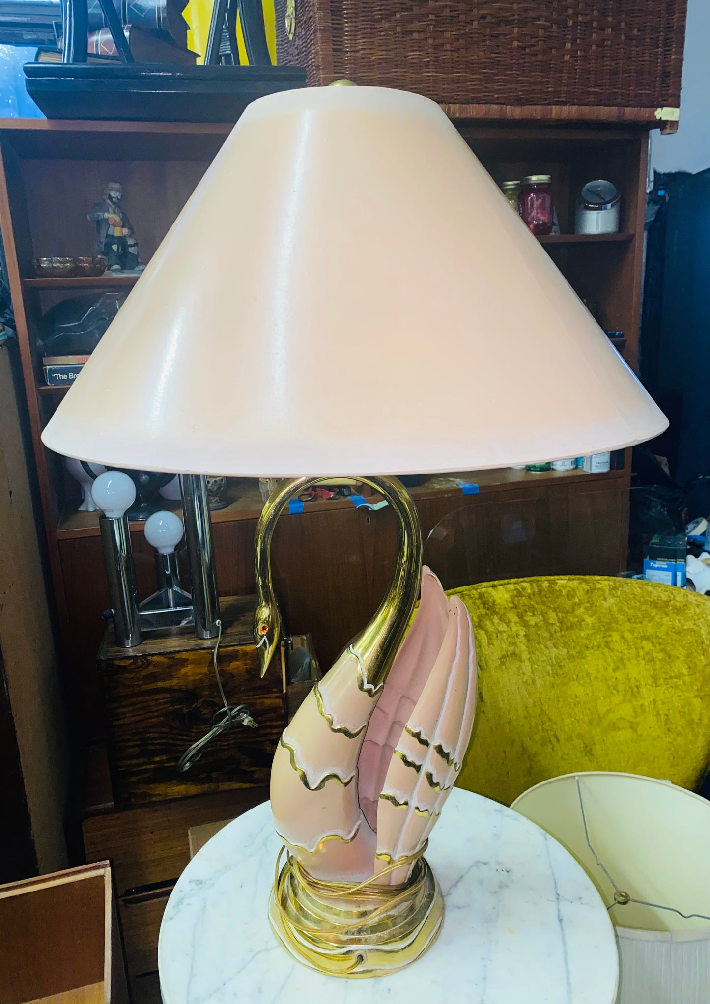 Postmodern Pink Swan Table Lamp by ”Beth Weissman”