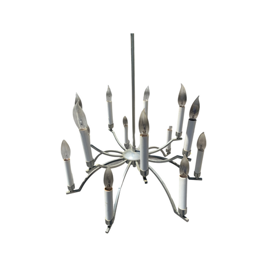 Streamlined Vintage Brushed Nickel Chandelier