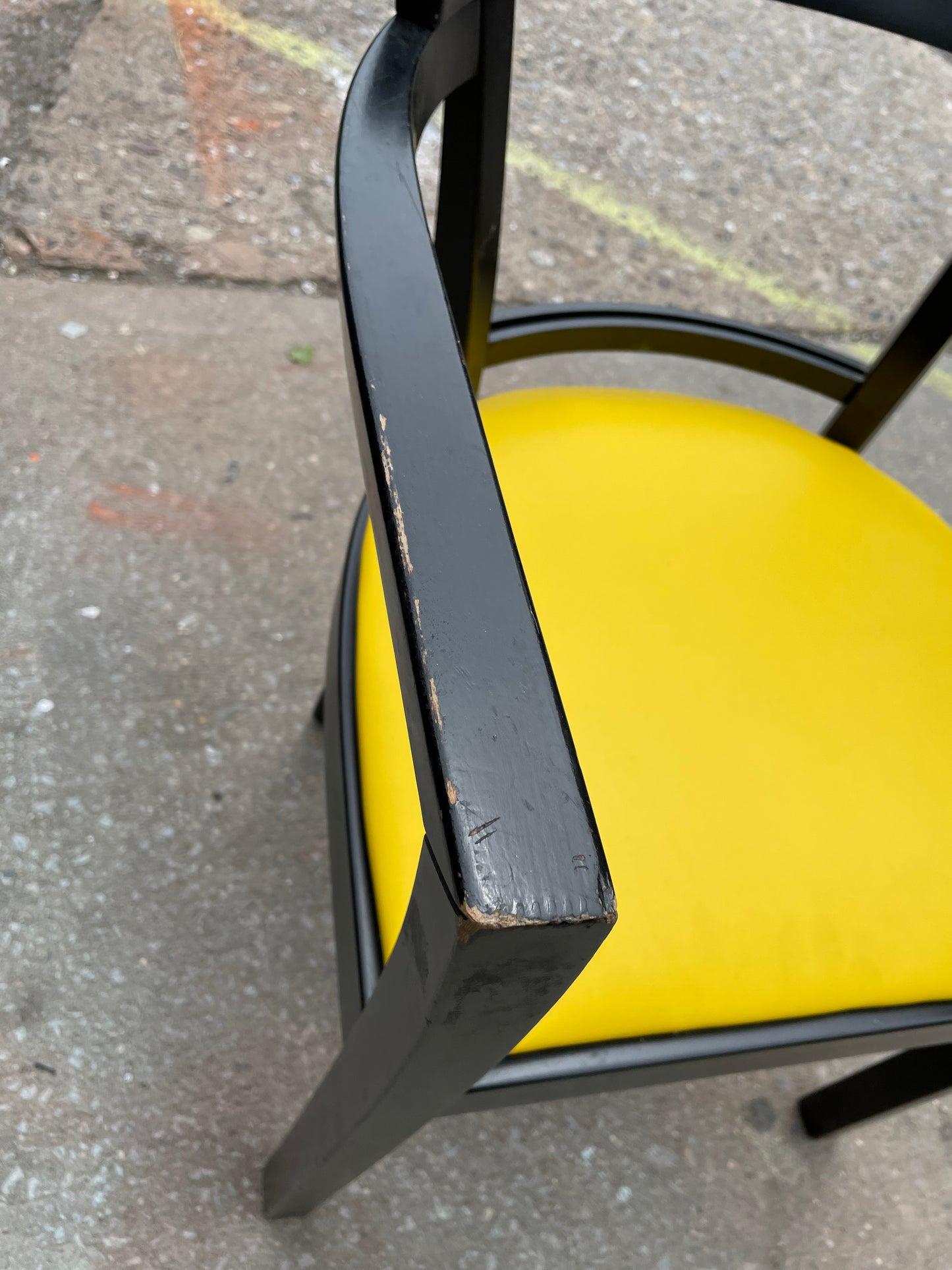 Pairs of Vintage Ikea Black Lacquer Dining Chairs