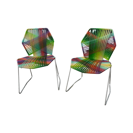 Pair of Multicolored Tropicalia Dining Chairs By Moroso