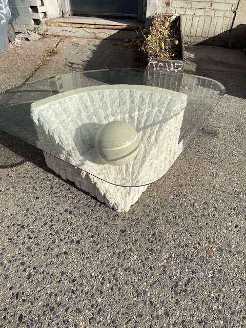 PostModern Tesselated Faux Stone and Ball Coffee Table