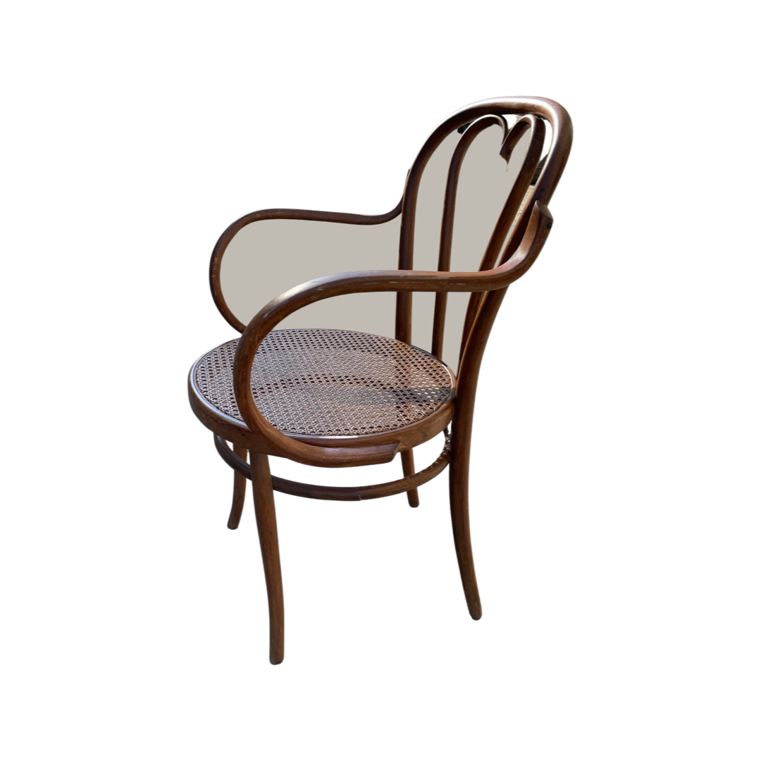 Thonet Bentwood Sweetheart Cane Chairs With Arms  (Priced Individually)