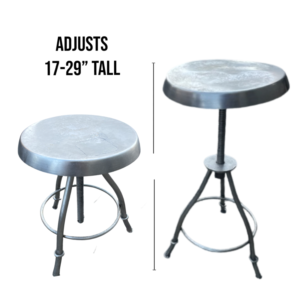 Pair of Adjustable Metal Industrial Studio Stools