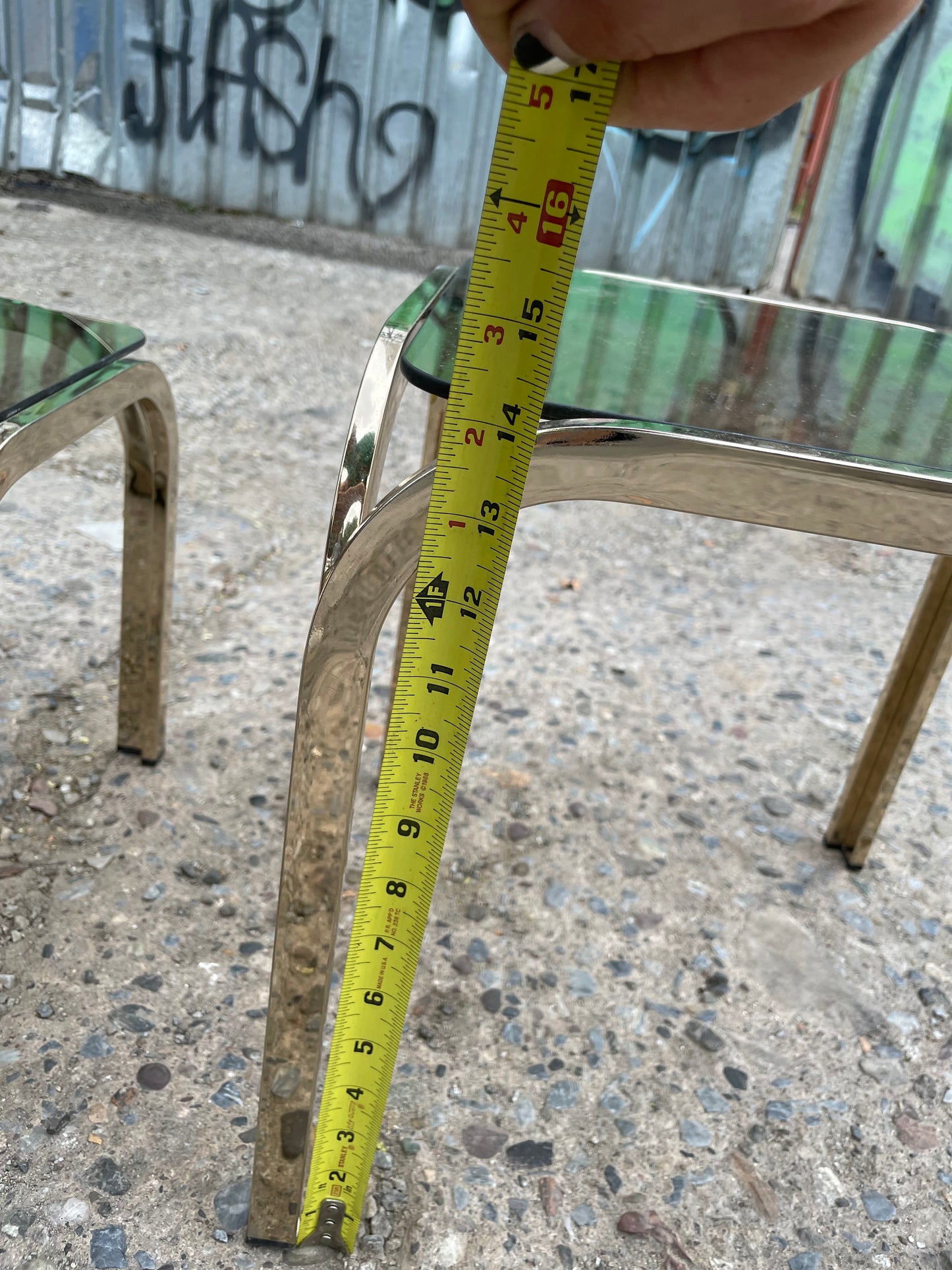 Small Chrome and Glass Nesting Tables in the Style of Marcel Breuer