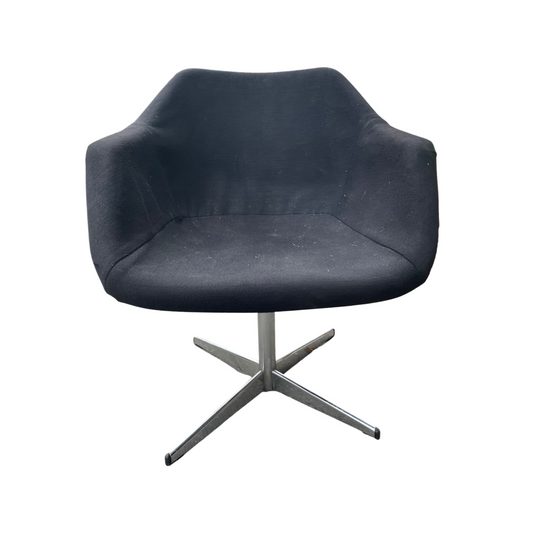 Designer Black Linen Swivel Single Chair