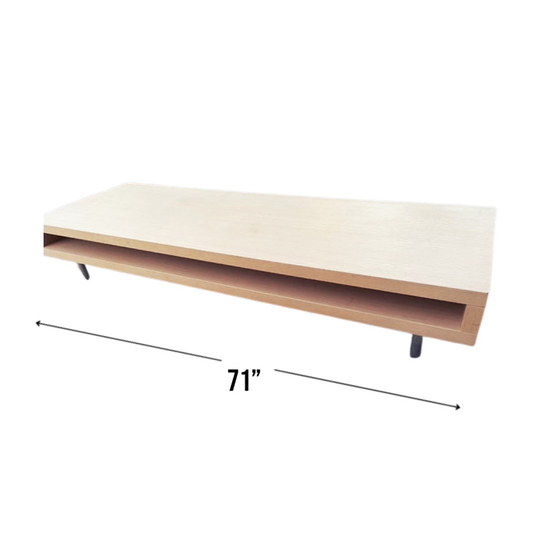 Modern Light Wood Large Low Profile Modern Coffee Table