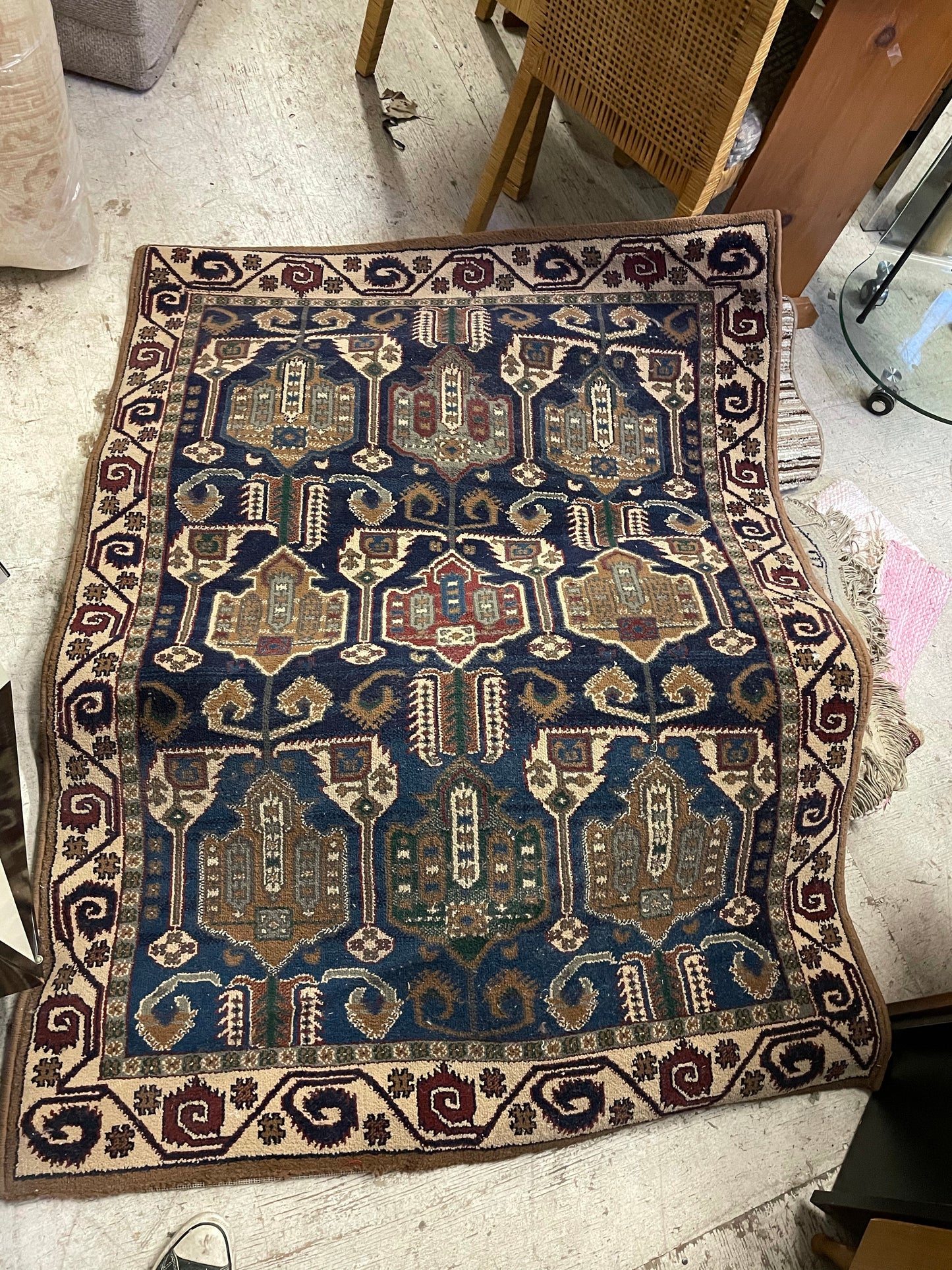 Egyptian Tut Bengola Blue Rug 4x6’