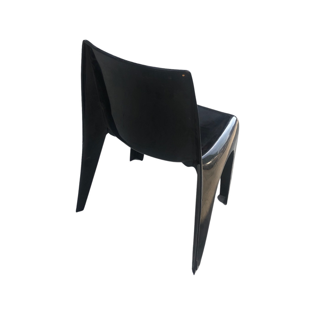 Single Black Plastic Molded Vintage Chair by Marbon