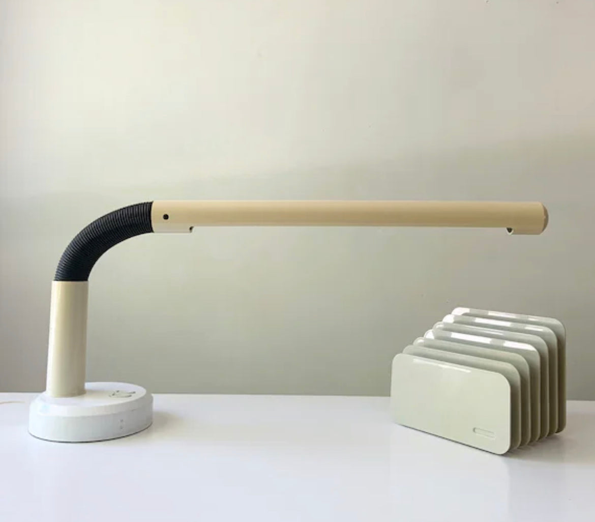 Space Age Tuben Tube Style White Desk Lamp after Ateljé Lyktan