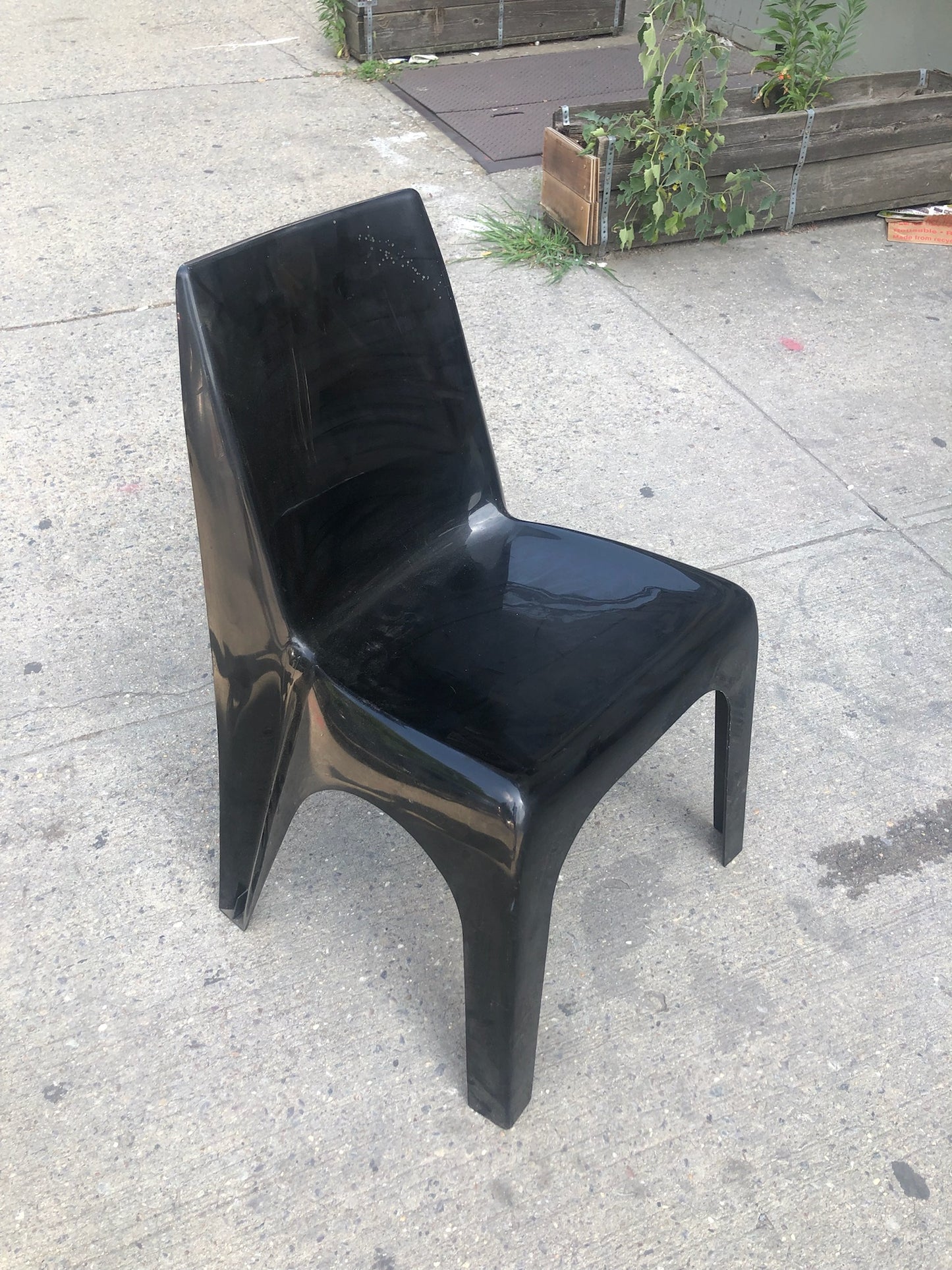 Single Black Plastic Molded Vintage Chair by Marbon