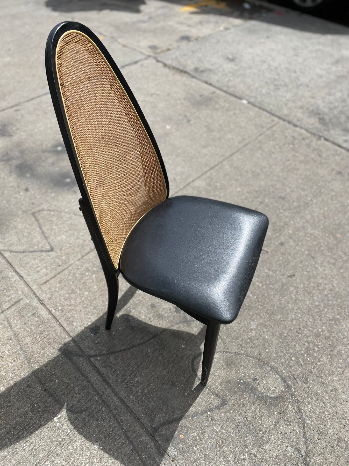 High-back Cane and Black Folding Stackmore Chairs