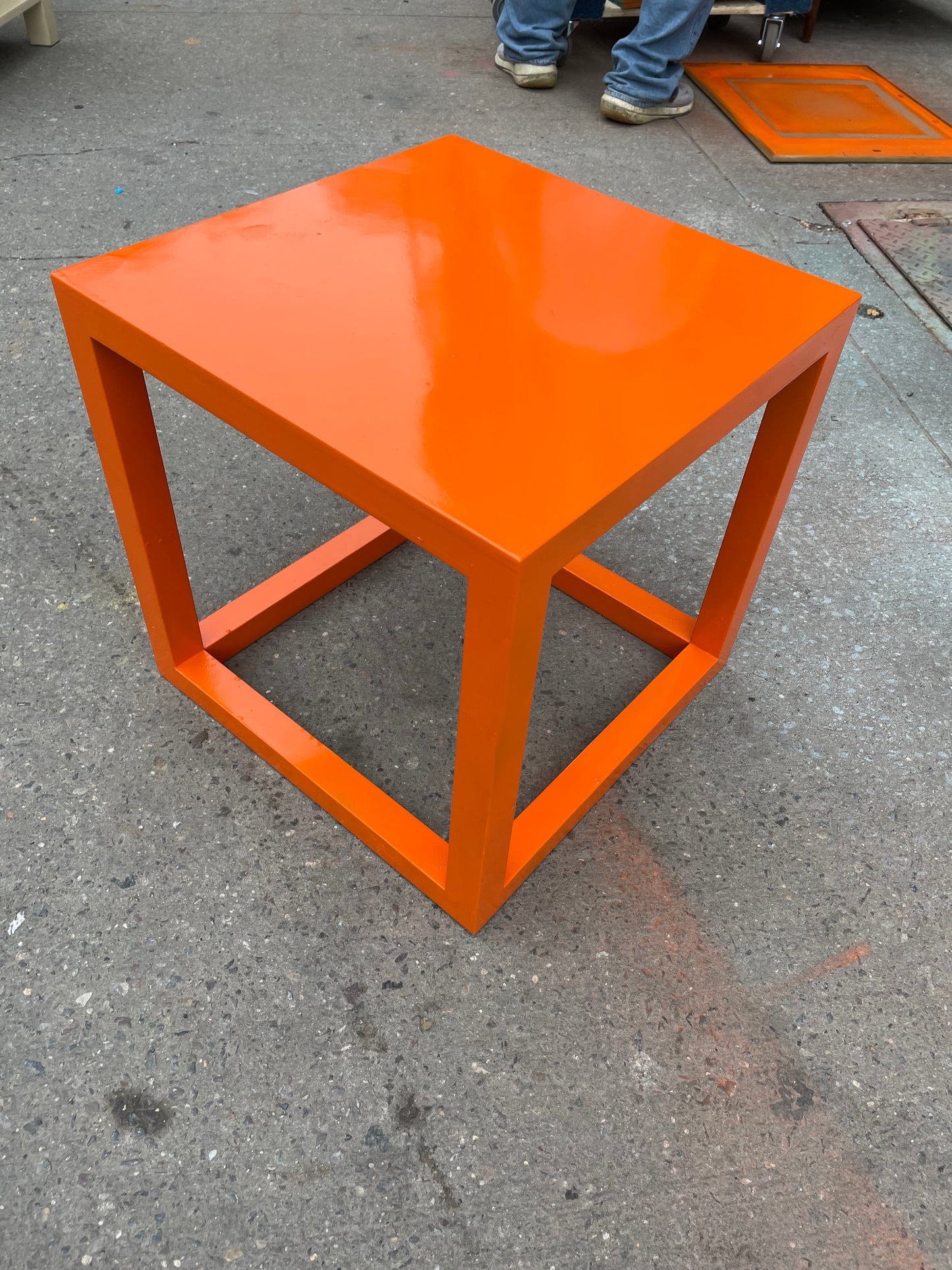 Orange High Gloss Painted Jonathan Adler Cube