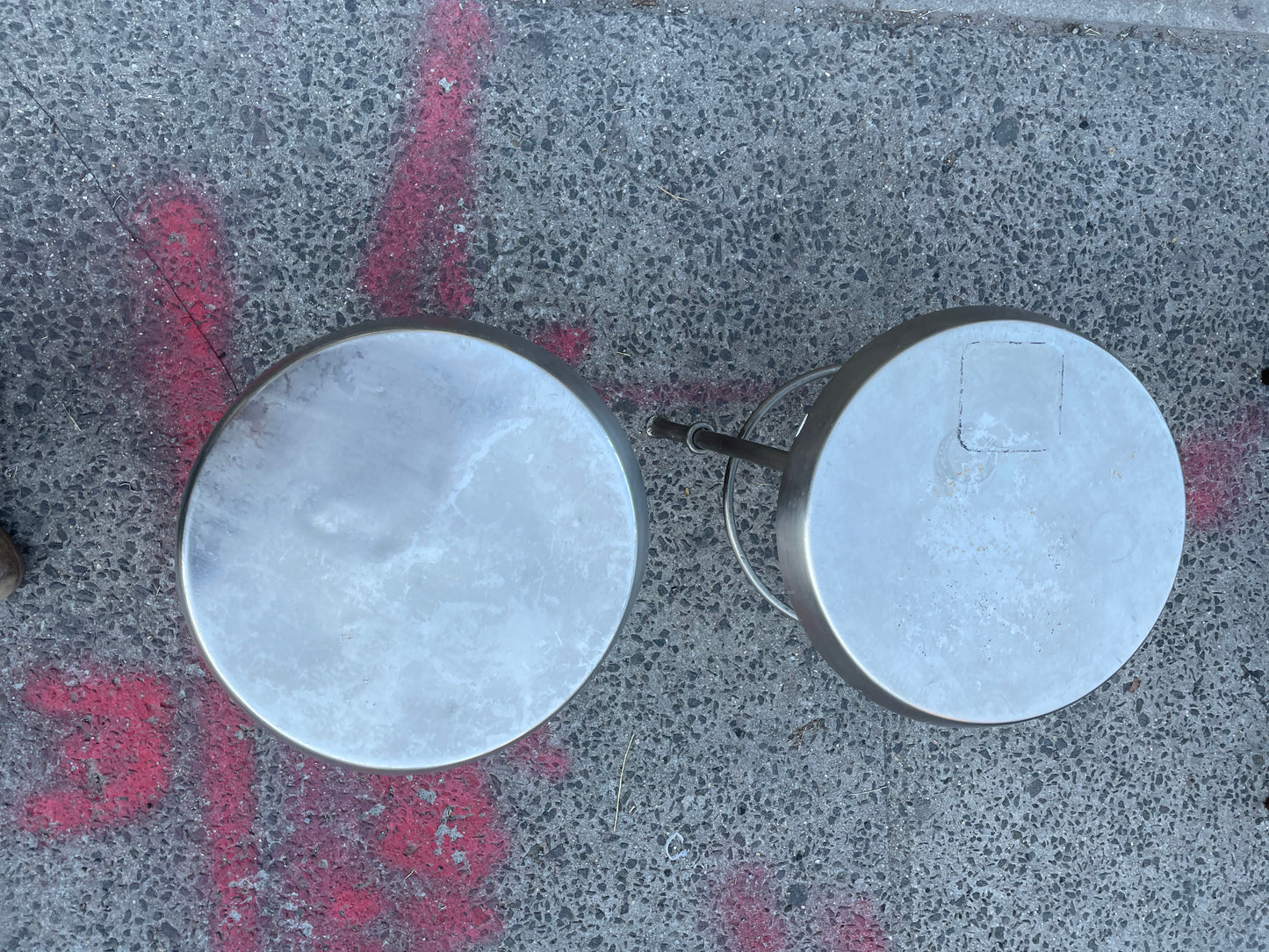 Pair of Adjustable Metal Industrial Studio Stools