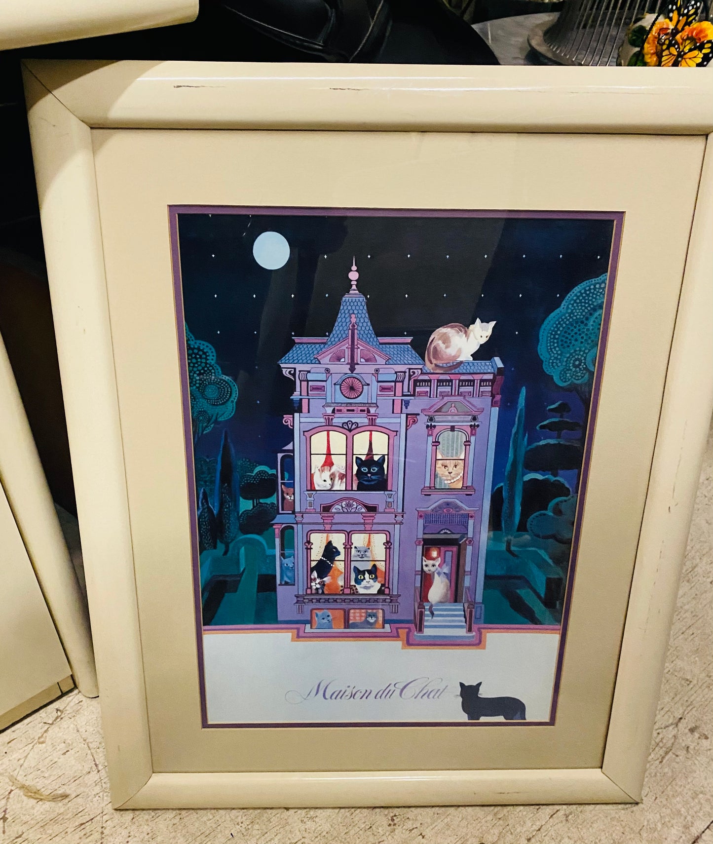 Framed Art Print “Maison Du Chat” House of Cats