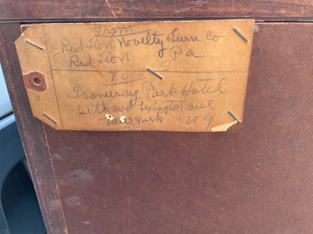 Red Lion Novelty Furniture Company From The Gramercy Park Hotel (Handwritten Note Stapled to the Desk)