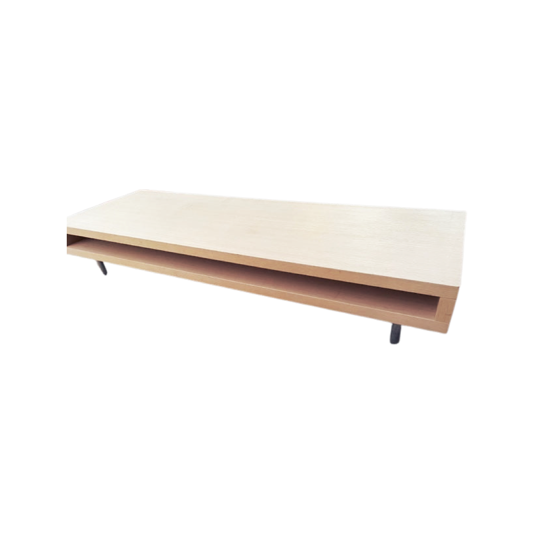 Modern Light Wood Large Low Profile Modern Coffee Table