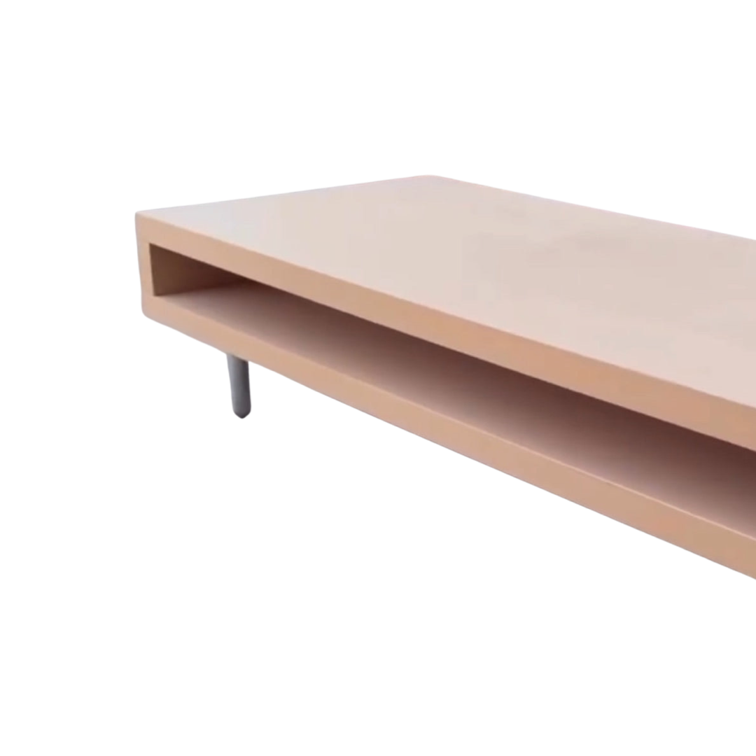 Modern Light Wood Large Low Profile Modern Coffee Table