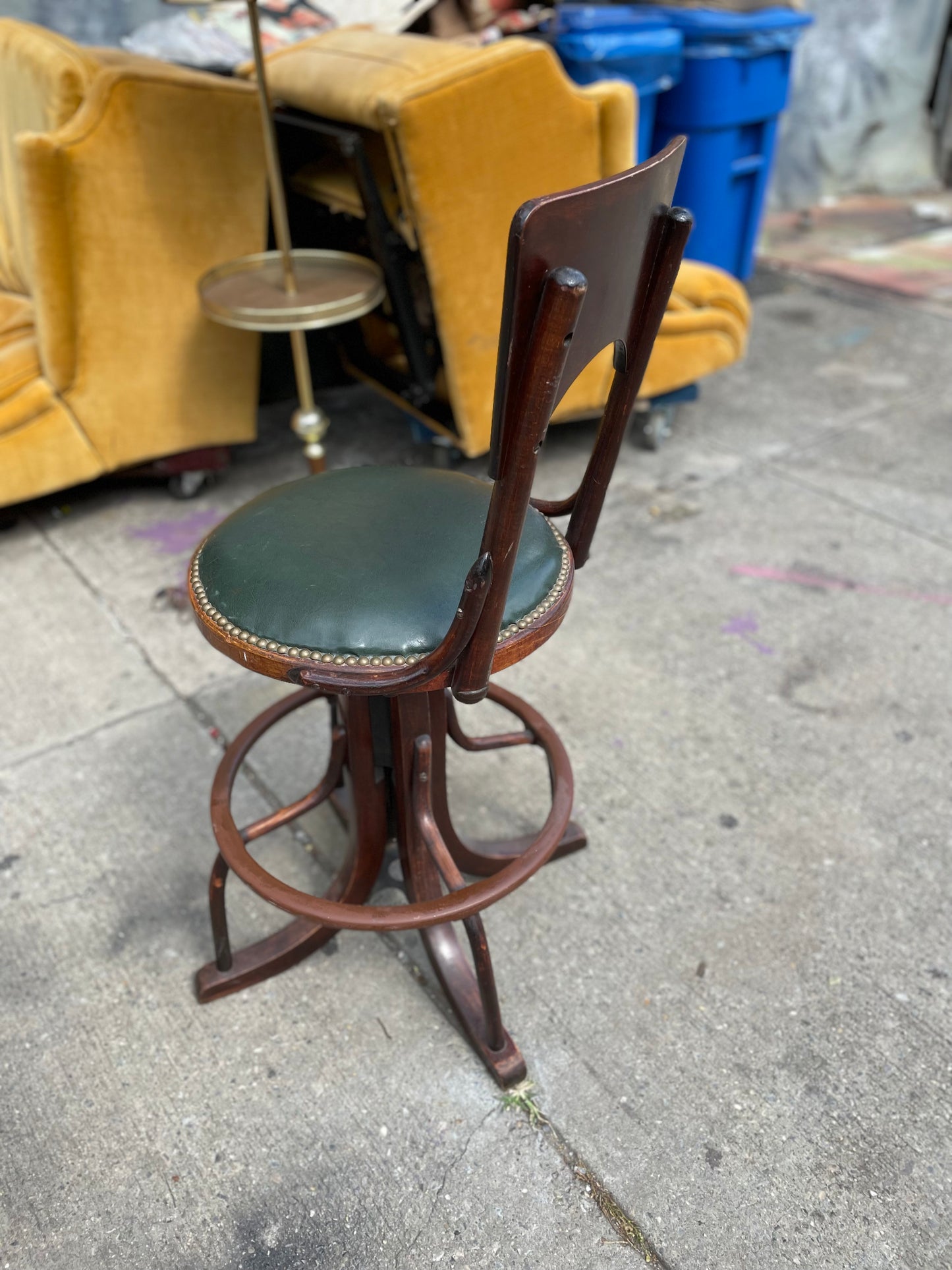 Antique Telephone Operator Adjustable Bar Height Stool