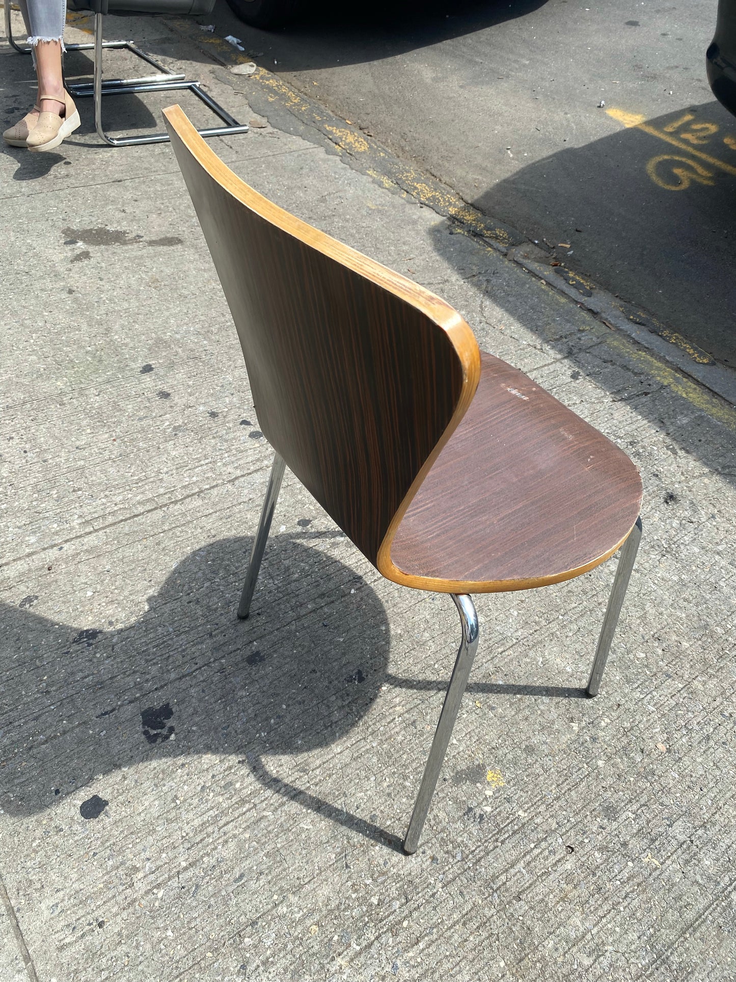 Cherner Style Dining Chairs with Chrome Legs