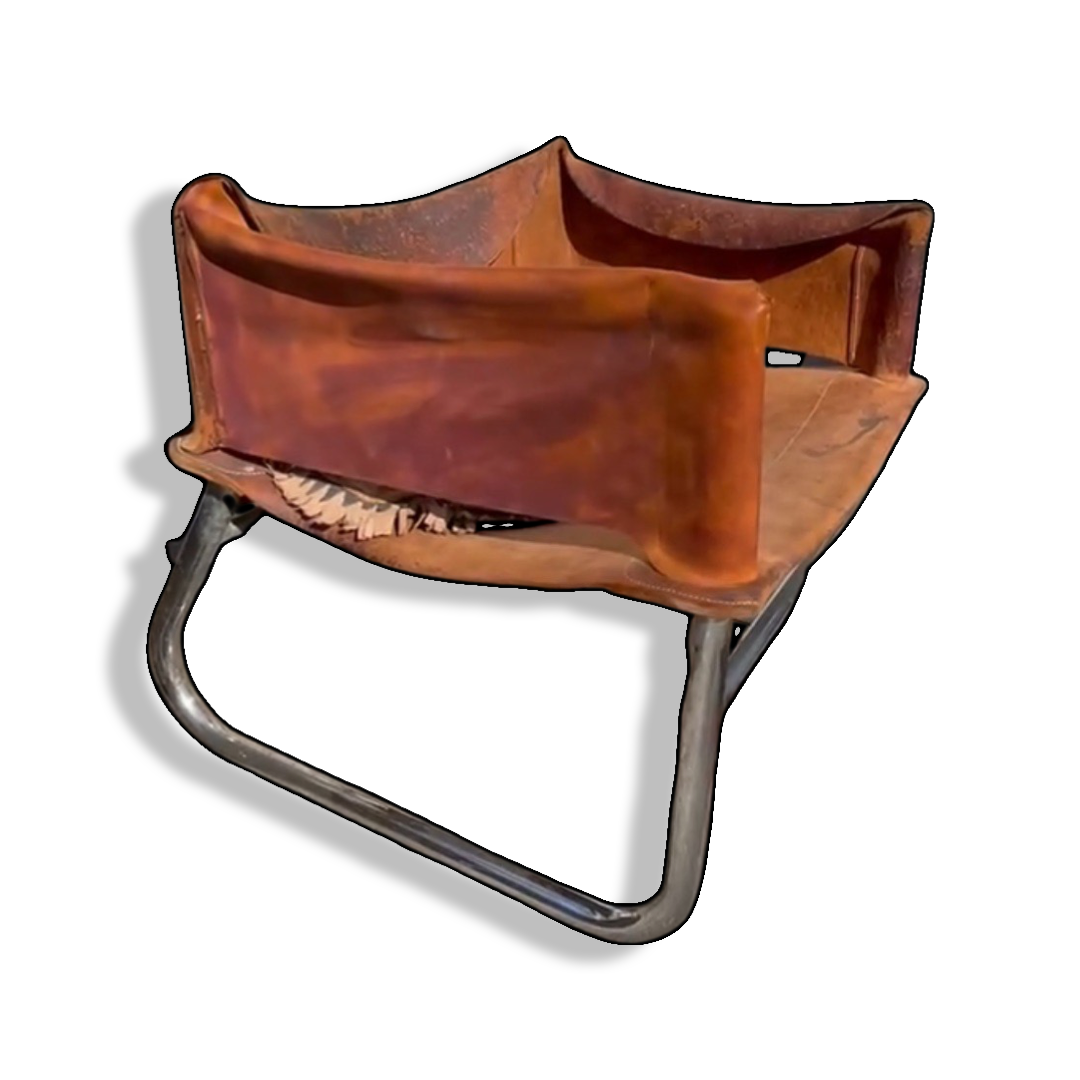 Rodney Kinsman Style Tubular Leather Sling Chair