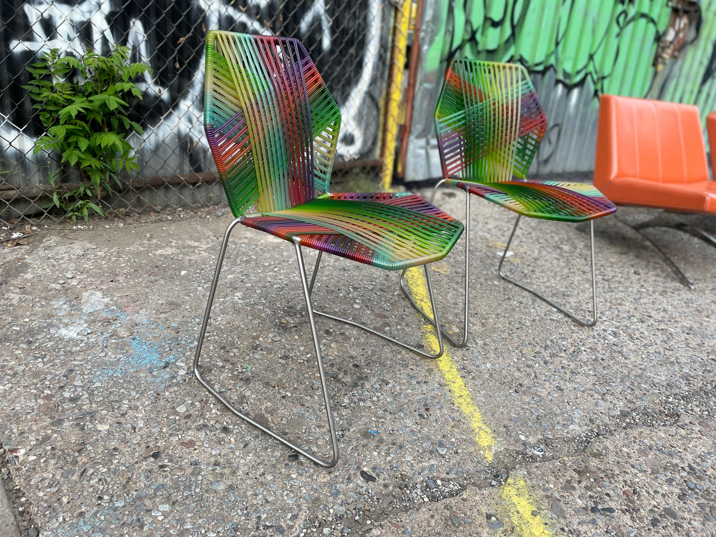 Pair of Multicolored Tropicalia Dining Chairs By Moroso