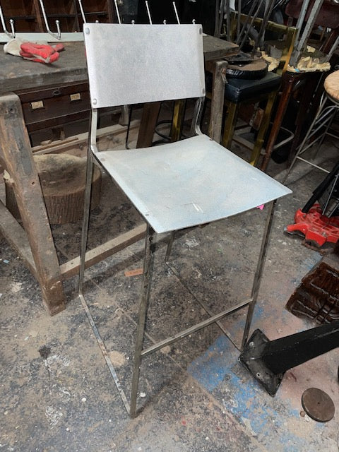 Single Vintage Italian Metal Bar Stool