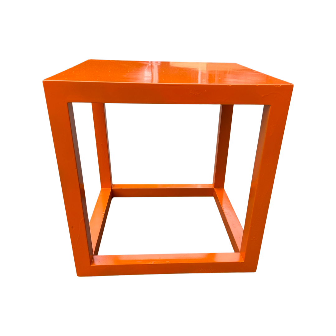 Orange High Gloss Painted Jonathan Adler Cube