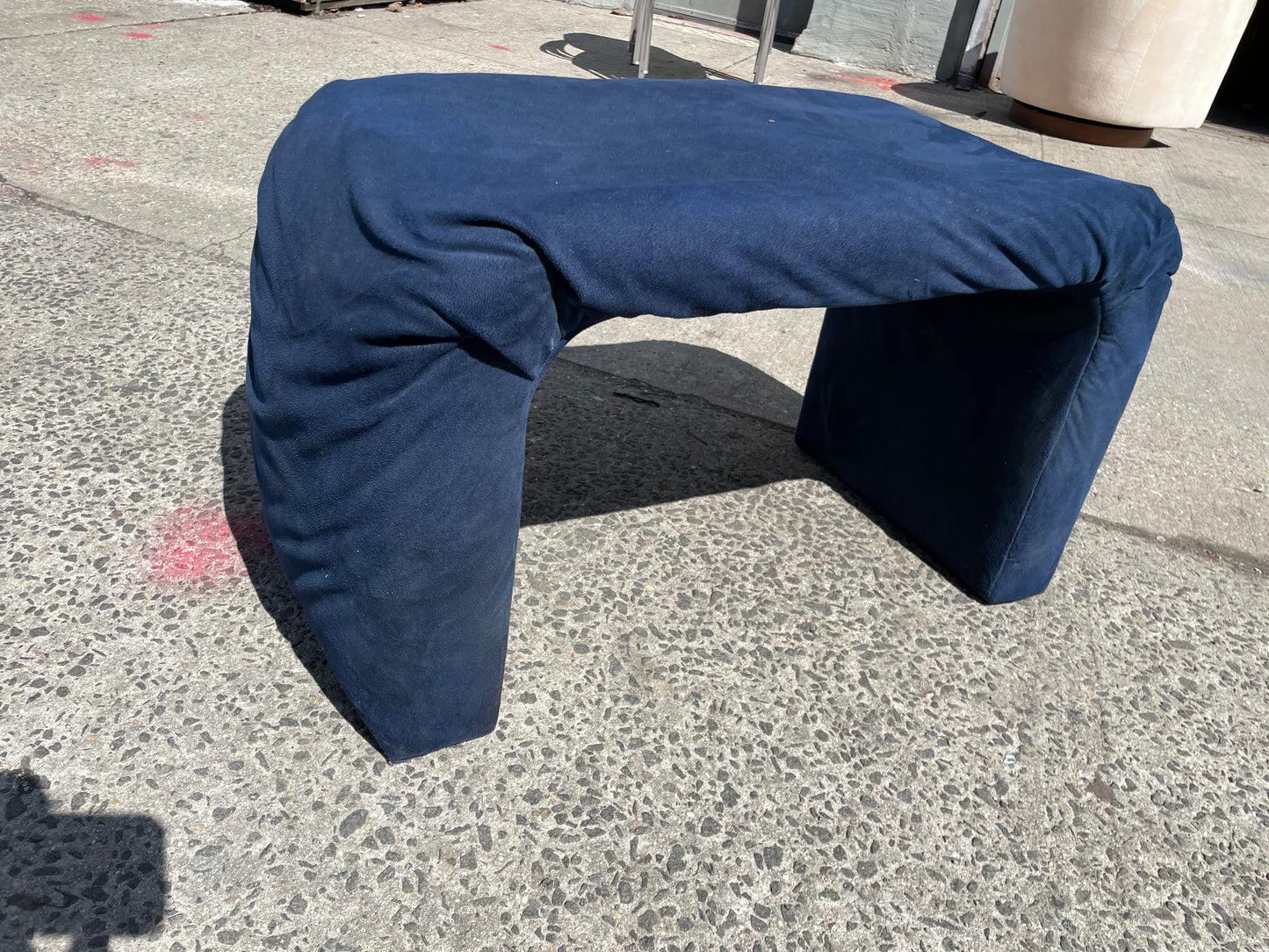 Navy Blue Ruched Waterfall Bench