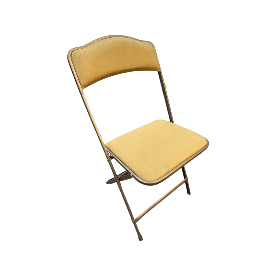 Pairs of Colorful Brass Folding Chairs