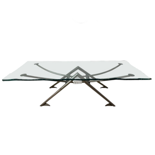 Postmodern Steel and Glass Coffee Table