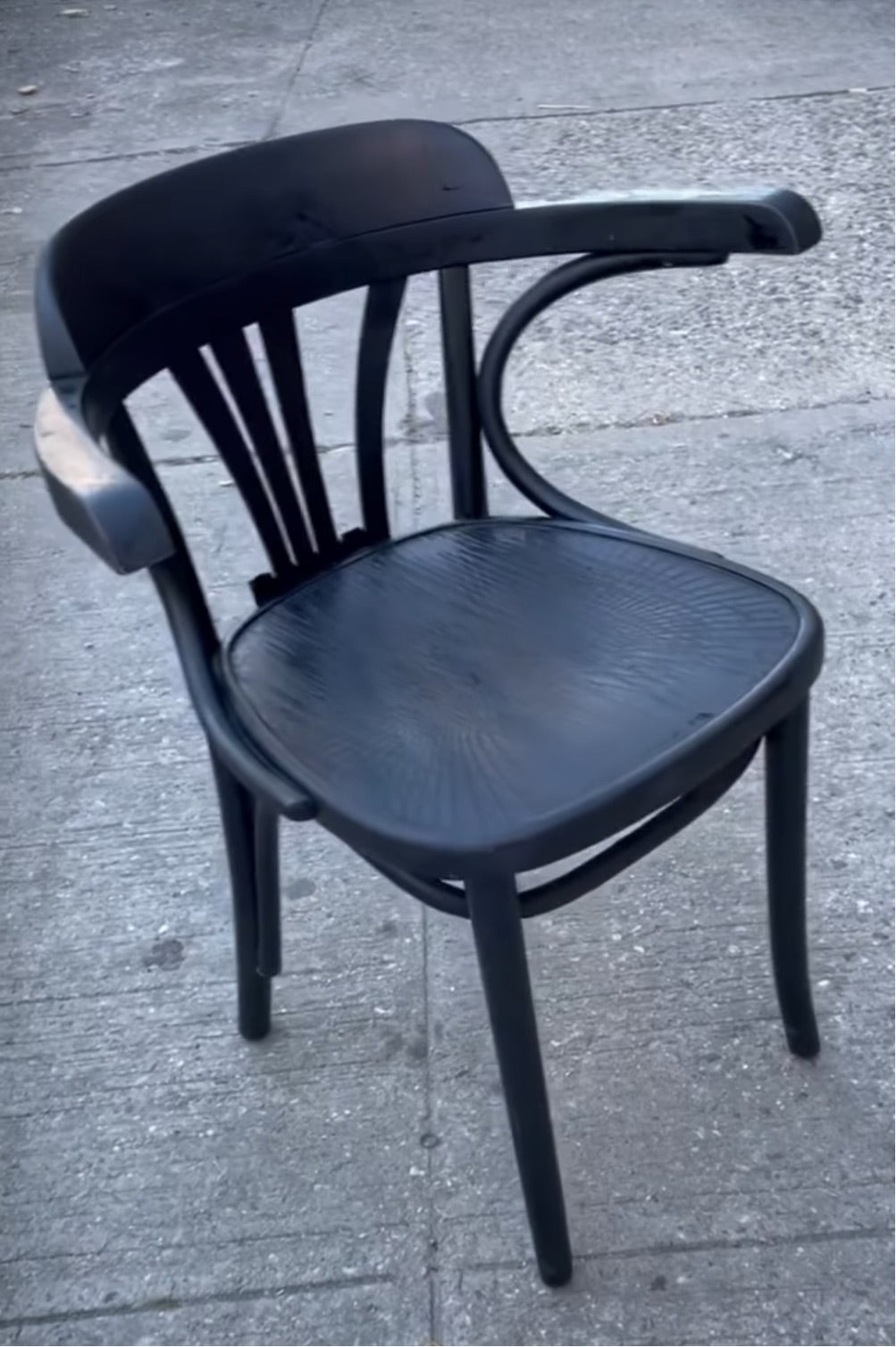 Single Black Painted Wood Thonet Armchair