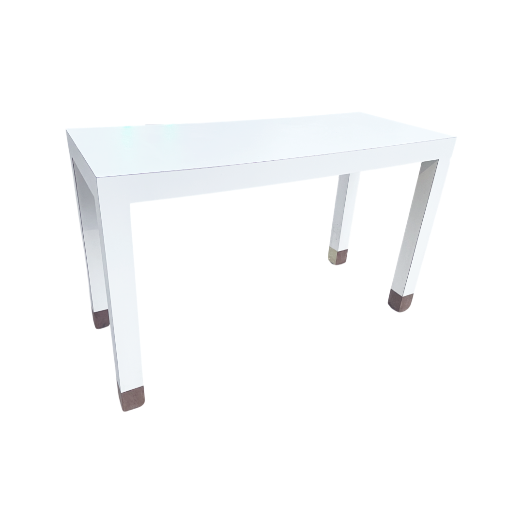 White and Brass Laminate Console Table